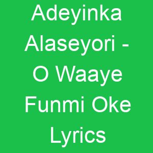 Adeyinka Alaseyori O Waaye Funmi Oke Lyrics