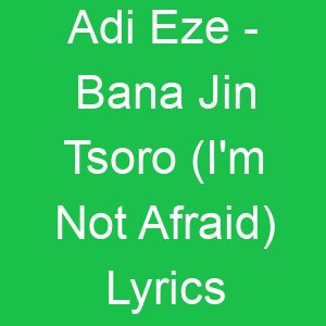 Adi Eze Bana Jin Tsoro (I'm Not Afraid) Lyrics