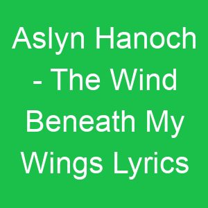 Aslyn Hanoch The Wind Beneath My Wings Lyrics