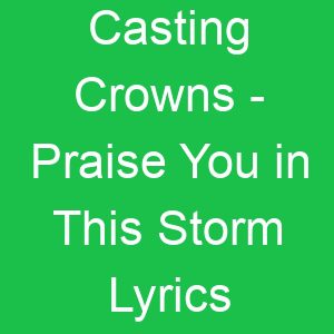 Casting Crowns Praise You in This Storm Lyrics