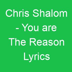 Chris Shalom You are The Reason Lyrics