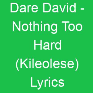 Dare David Nothing Too Hard (Kileolese) Lyrics