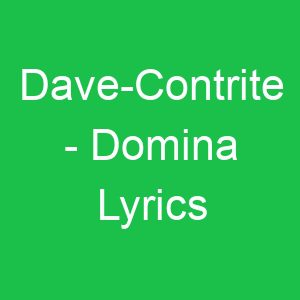 Dave Contrite Domina Lyrics