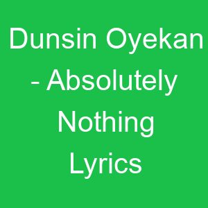 Dunsin Oyekan Absolutely Nothing Lyrics
