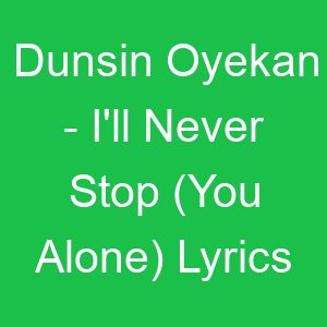 Dunsin Oyekan I'll Never Stop (You Alone) Lyrics