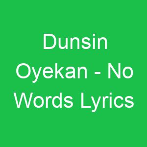 Dunsin Oyekan No Words Lyrics