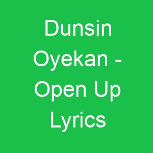 Dunsin Oyekan Open Up Lyrics