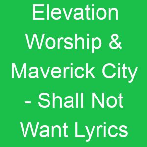 Elevation Worship & Maverick City Shall Not Want Lyrics