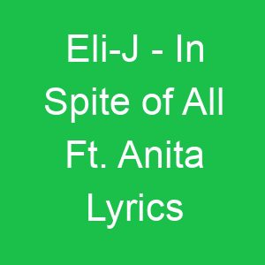 Eli J In Spite of All Ft Anita Lyrics