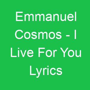 Emmanuel Cosmos I Live For You Lyrics