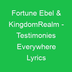 Fortune Ebel & KingdomRealm Testimonies Everywhere Lyrics