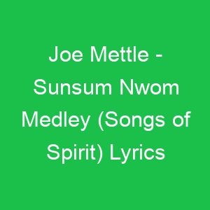 Joe Mettle Sunsum Nwom Medley (Songs of Spirit) Lyrics