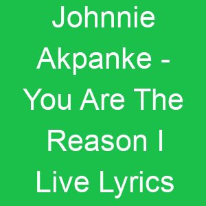 Johnnie Akpanke You Are The Reason I Live Lyrics