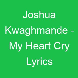 Joshua Kwaghmande My Heart Cry Lyrics