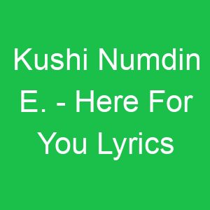 Kushi Numdin E Here For You Lyrics