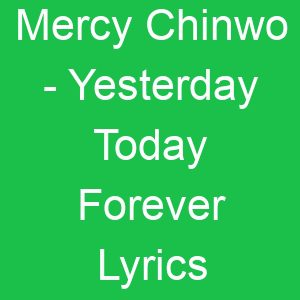 Mercy Chinwo Yesterday Today Forever Lyrics