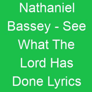 Nathaniel Bassey See What The Lord Has Done Lyrics
