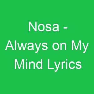 Nosa Always on My Mind Lyrics