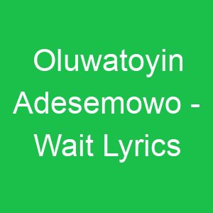 Oluwatoyin Adesemowo Wait Lyrics
