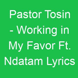 Pastor Tosin Working in My Favor Ft Ndatam Lyrics