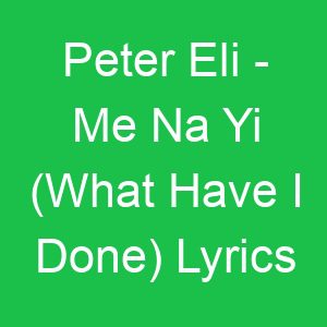 Peter Eli Me Na Yi (What Have I Done) Lyrics