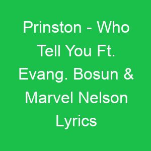 Prinston Who Tell You Ft Evang Bosun & Marvel Nelson Lyrics