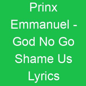 Prinx Emmanuel God No Go Shame Us Lyrics