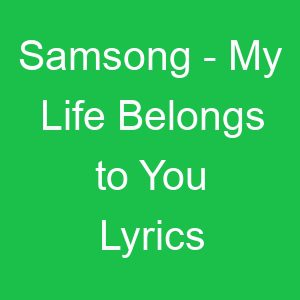 Samsong My Life Belongs to You Lyrics