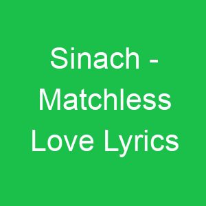 Sinach Matchless Love Lyrics