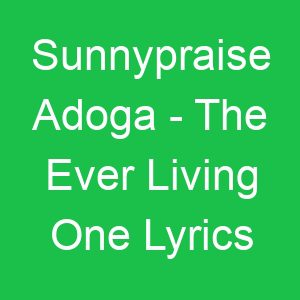 Sunnypraise Adoga The Ever Living One Lyrics