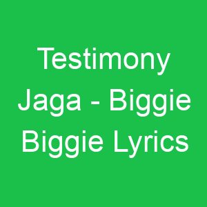 Testimony Jaga Biggie Biggie Lyrics