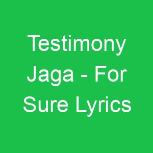 Testimony Jaga For Sure Lyrics