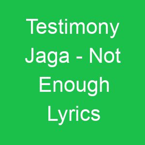Testimony Jaga Not Enough Lyrics