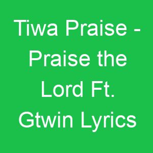 Tiwa Praise Praise the Lord Ft Gtwin Lyrics