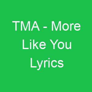 TMA More Like You Lyrics