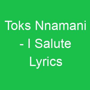 Toks Nnamani I Salute Lyrics