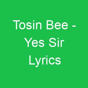 Tosin Bee Yes Sir Lyrics