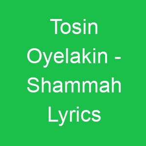 Tosin Oyelakin Shammah Lyrics