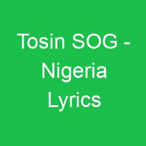 Tosin SOG Nigeria Lyrics
