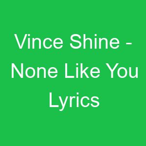 Vince Shine None Like You Lyrics