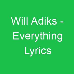 Will Adiks Everything Lyrics