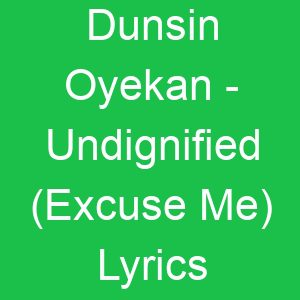 Dunsin Oyekan Undignified (Excuse Me) Lyrics